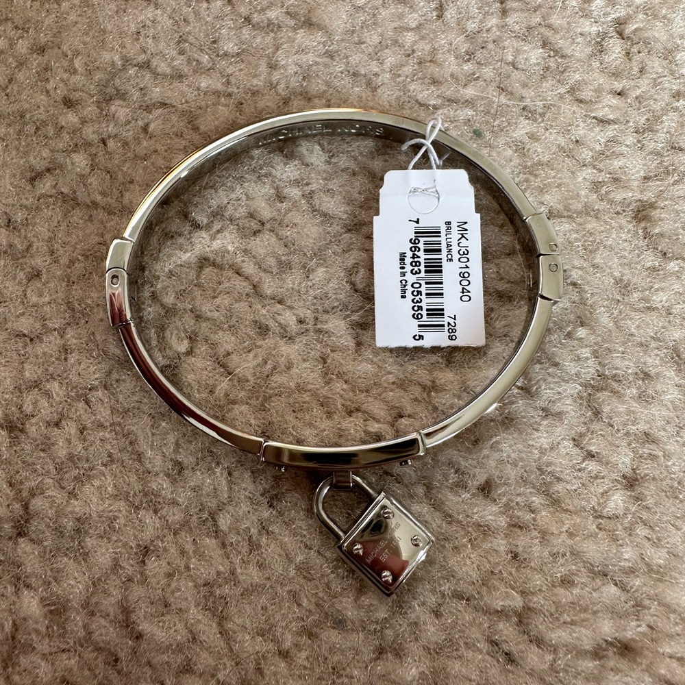 Michael Kors Women’s Silver Lock Bracelet Bangle